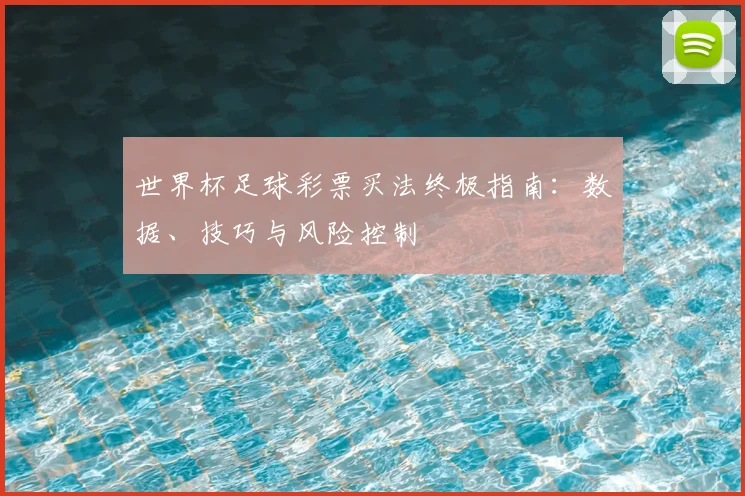 世界杯足球彩票买法终极指南：数据、技巧与风险控制